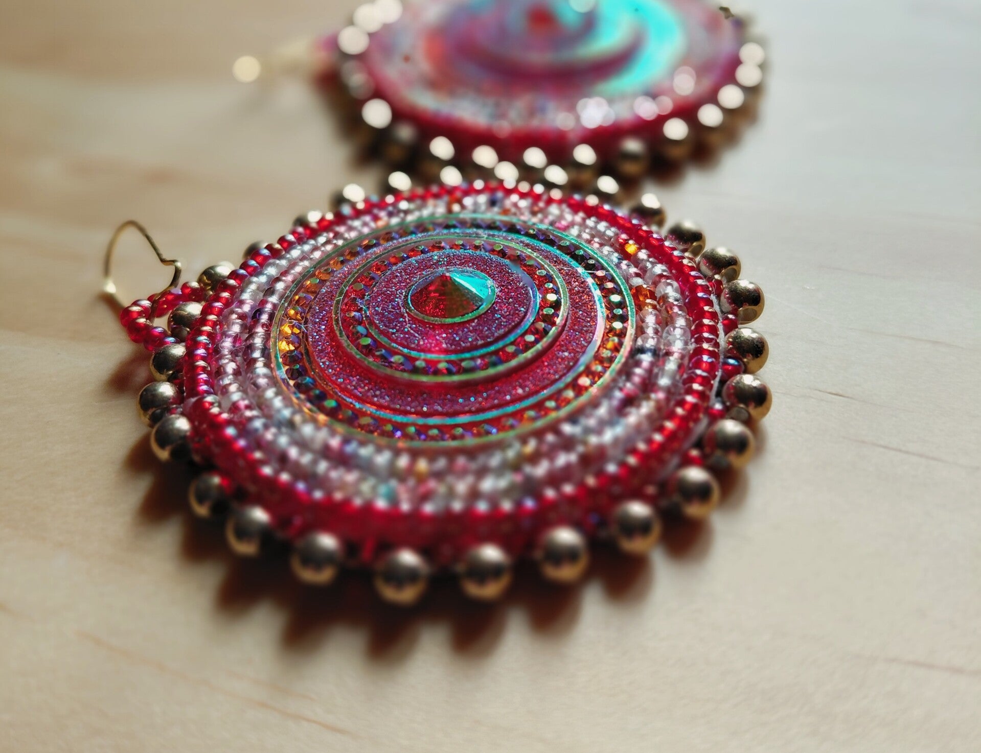 Large Gold Burgundy