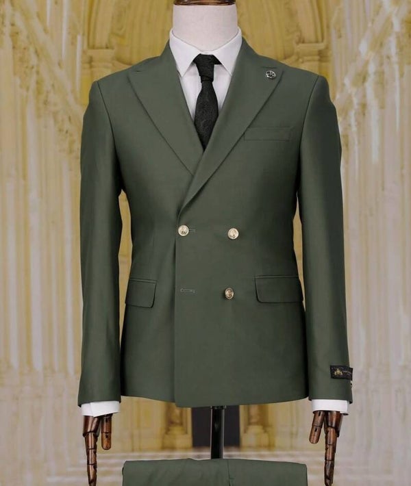 Double breast  dark green colour