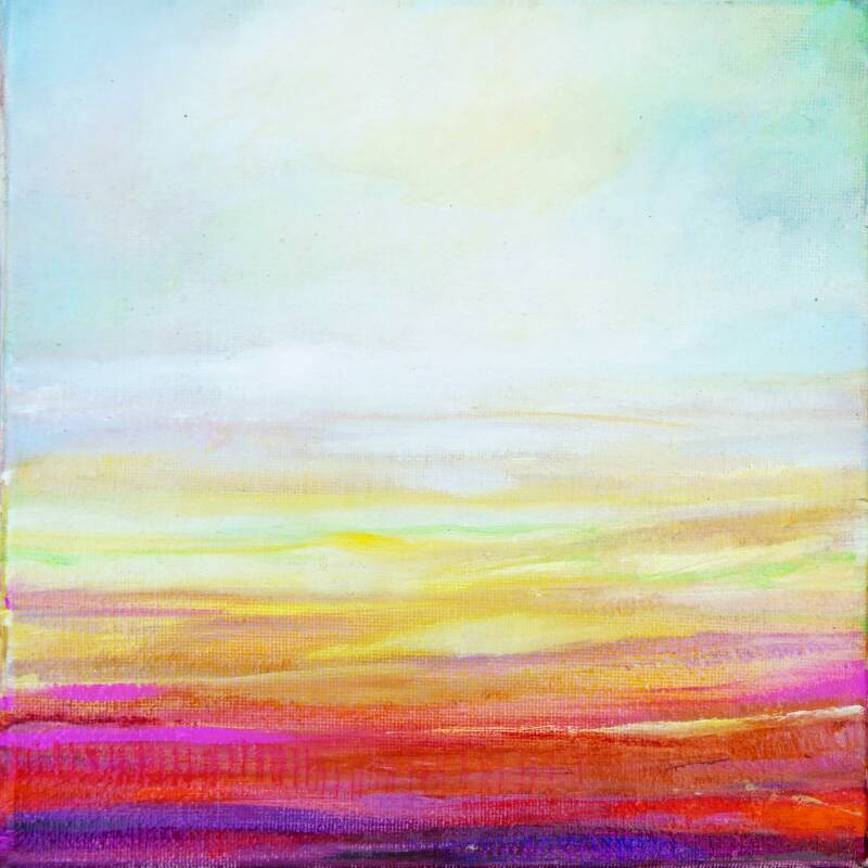 Landschap, 2023, 20 x 20 cm, olieverf