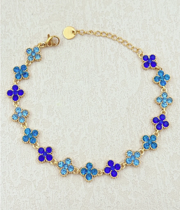 Bracelet trèfles - Bleu