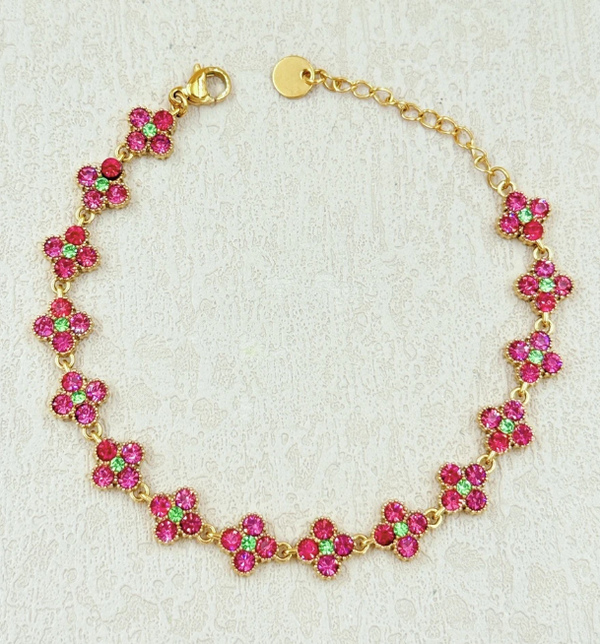 Bracelet trèfles - Fushia