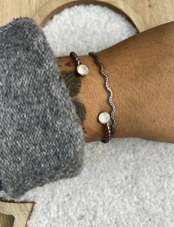 Bracelet zigzag argenté