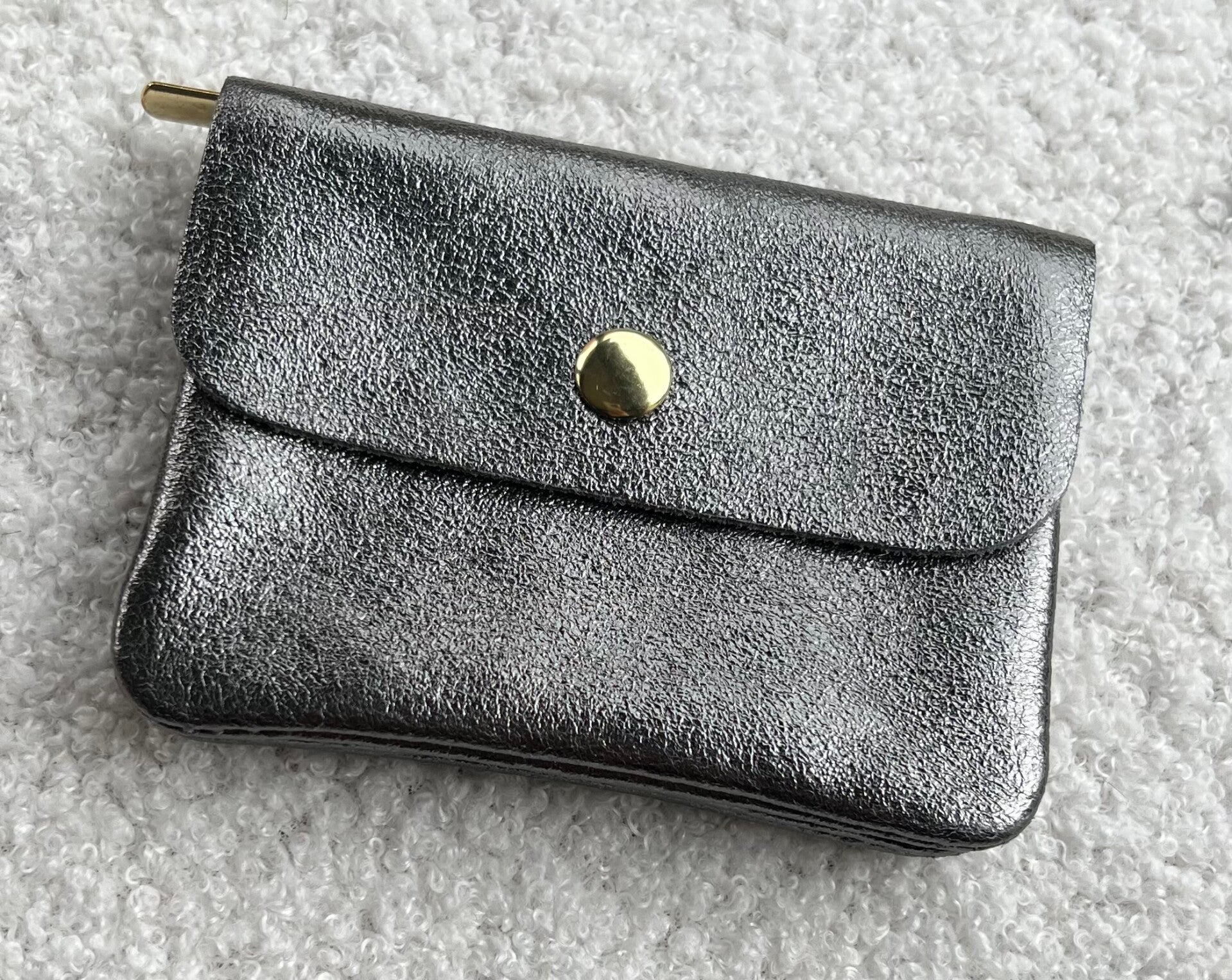 Porte-cartes en cuir - Gris Anthracite