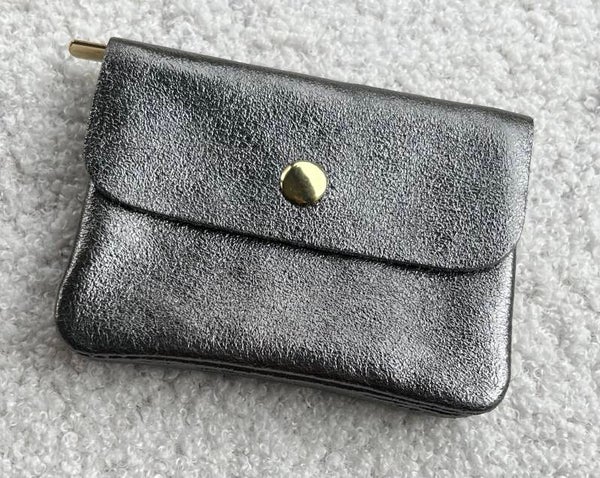 Porte-cartes en cuir - Gris Anthracite