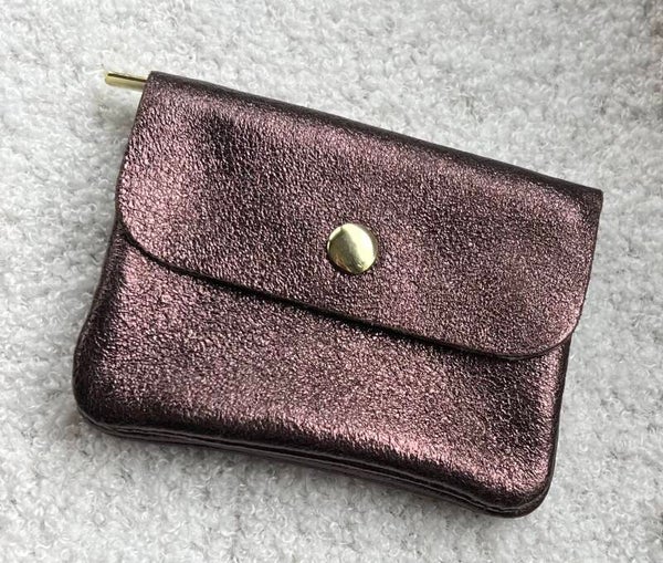 Porte-cartes en cuir - Bordeaux