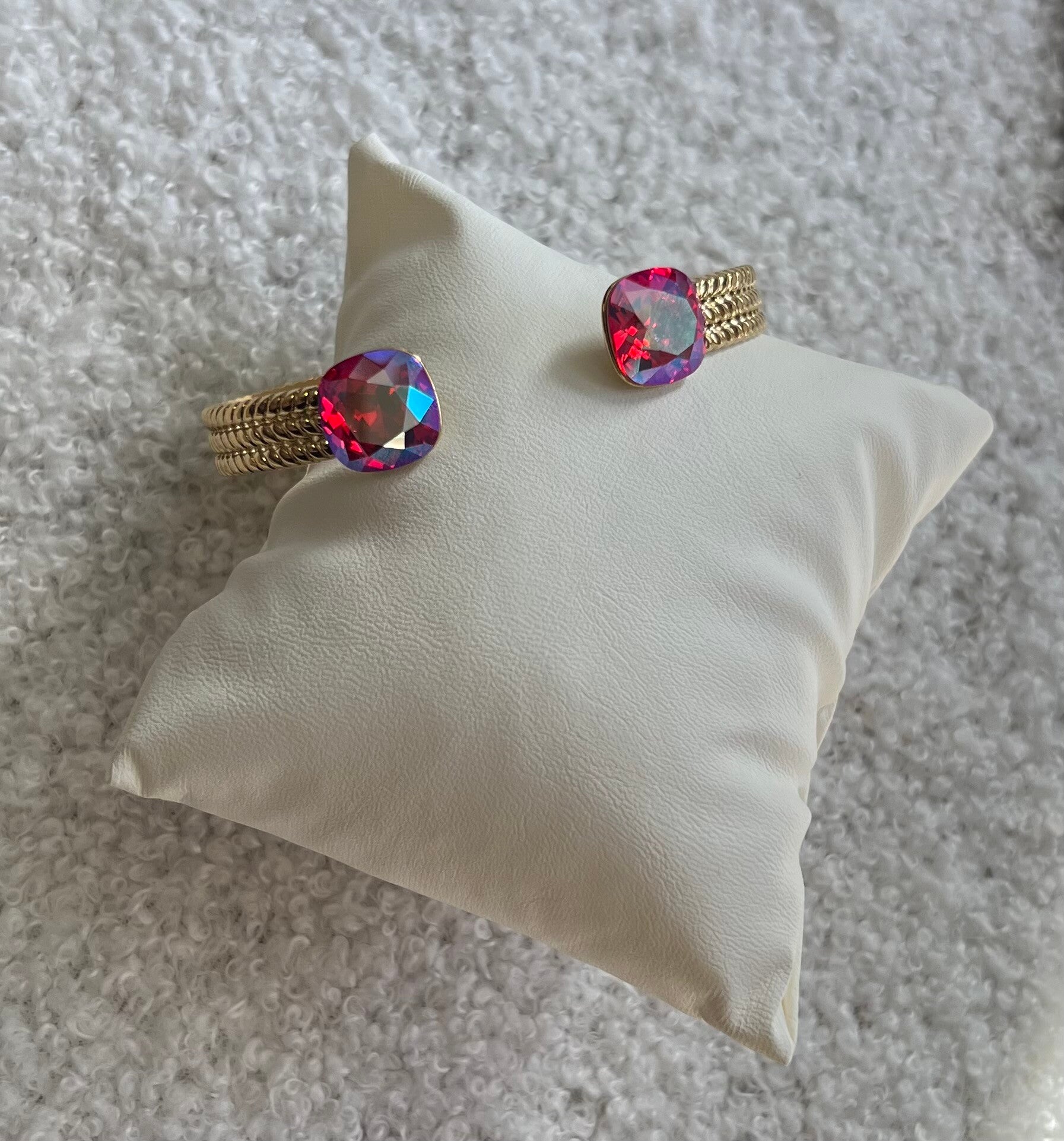 Jonc cristaux de Swarovski - Fushia