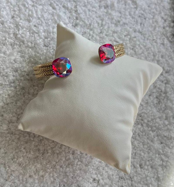 Jonc cristaux de Swarovski - Fushia