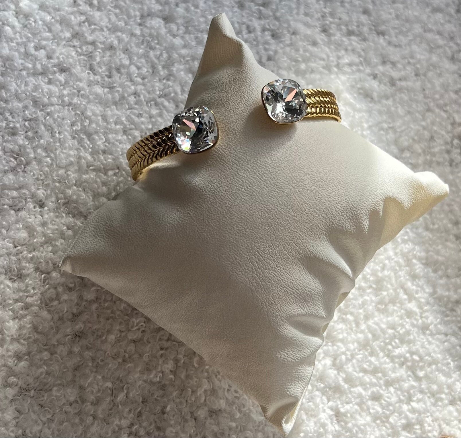 Jonc doré cristaux de Swarovski - Transparent