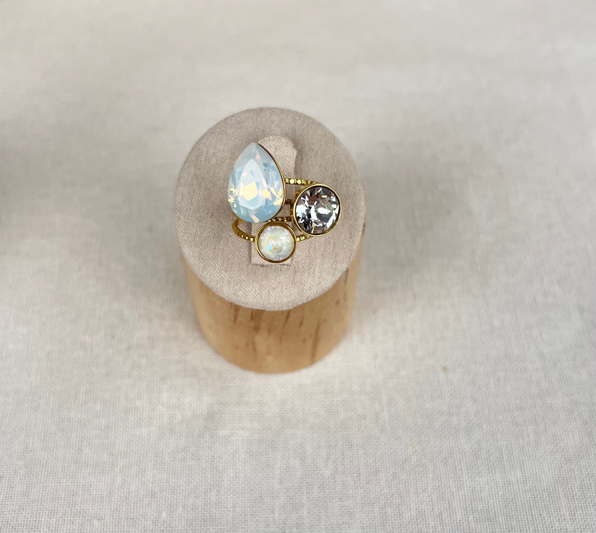 Bague goutte - Gris clair