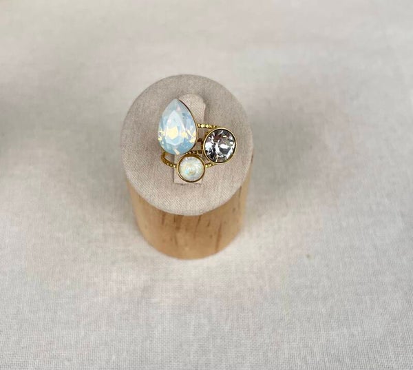 Bague goutte - Gris clair