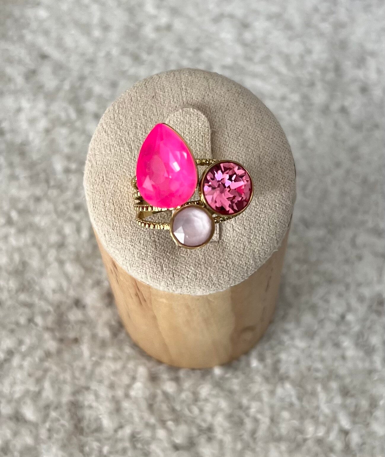 Bague goutte - Rose