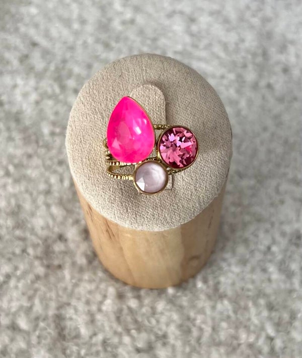Bague goutte - Rose