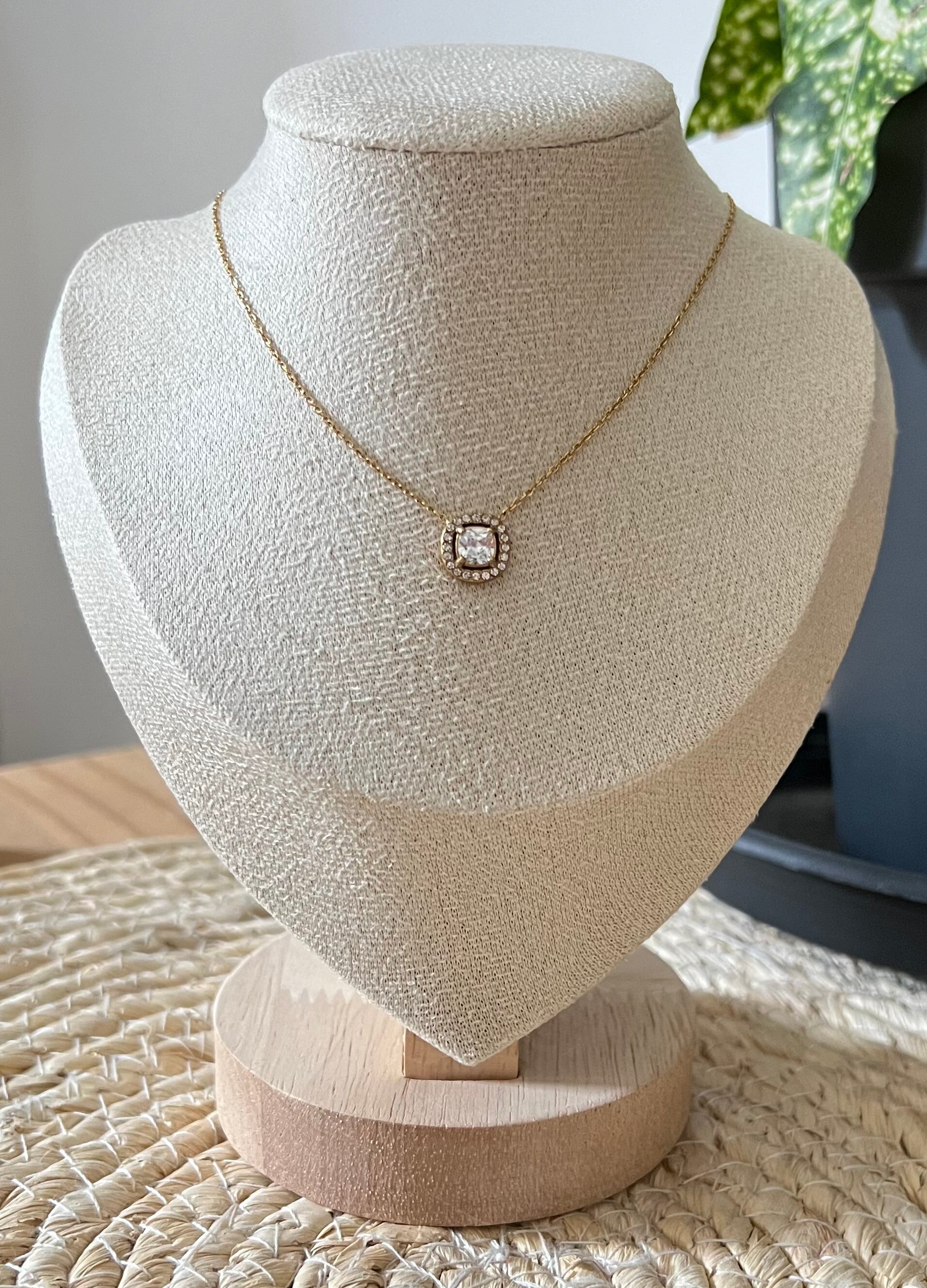 Collier carré - Cristal