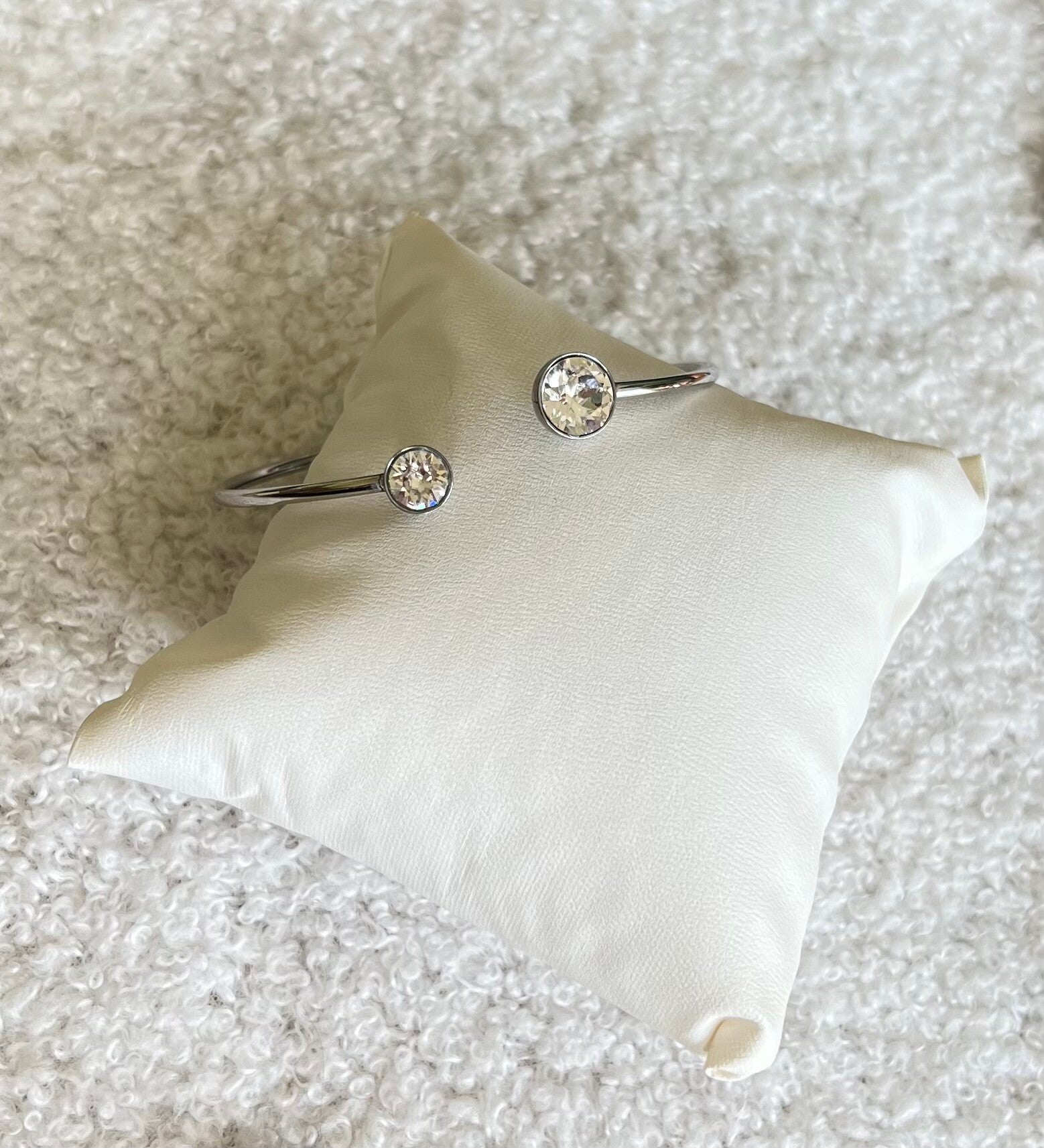 Jonc argenté - cristal