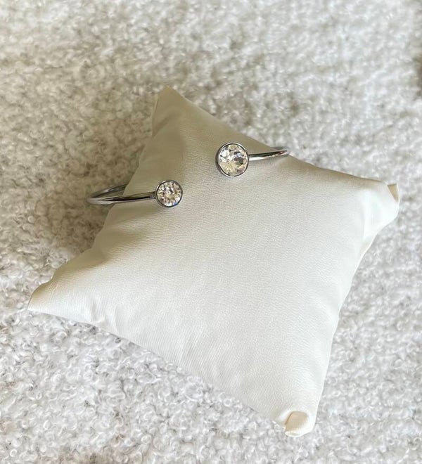 Jonc argenté - cristal