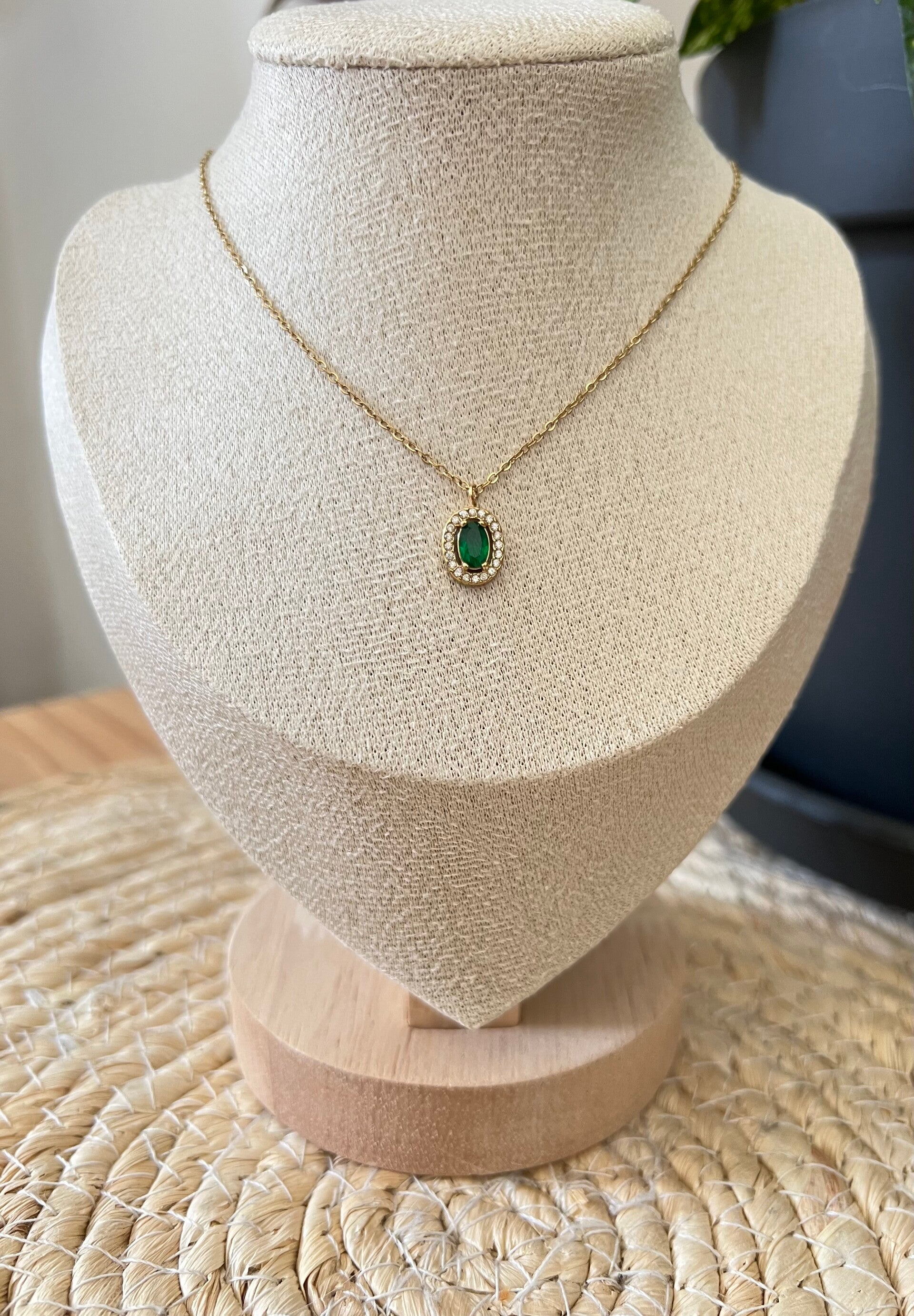 Collier ovale - Vert