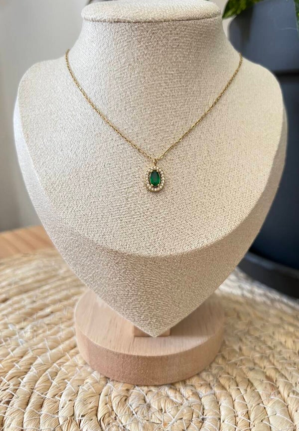 Collier ovale - Vert