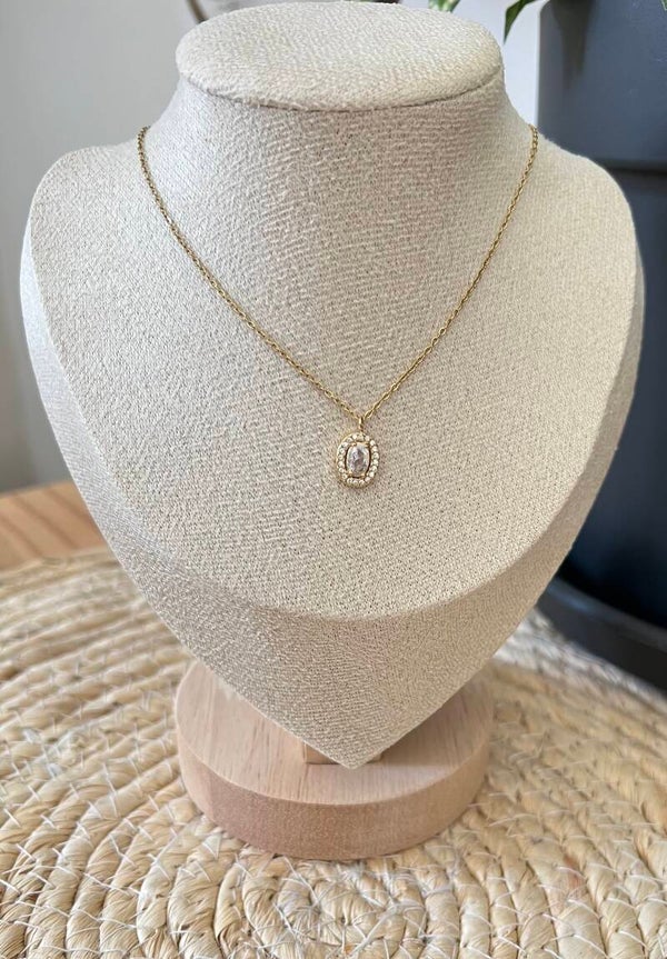 Collier ovale - Blanc