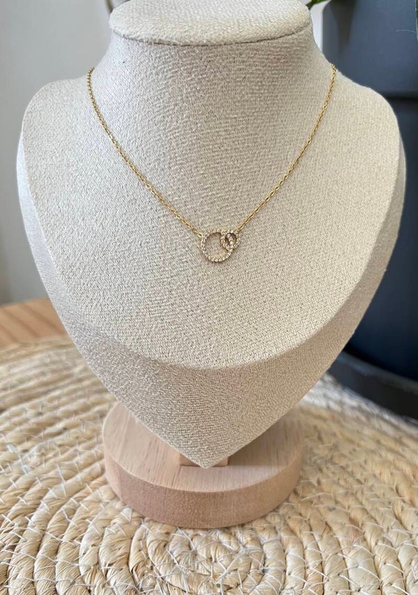 Collier double anneaux - Doré