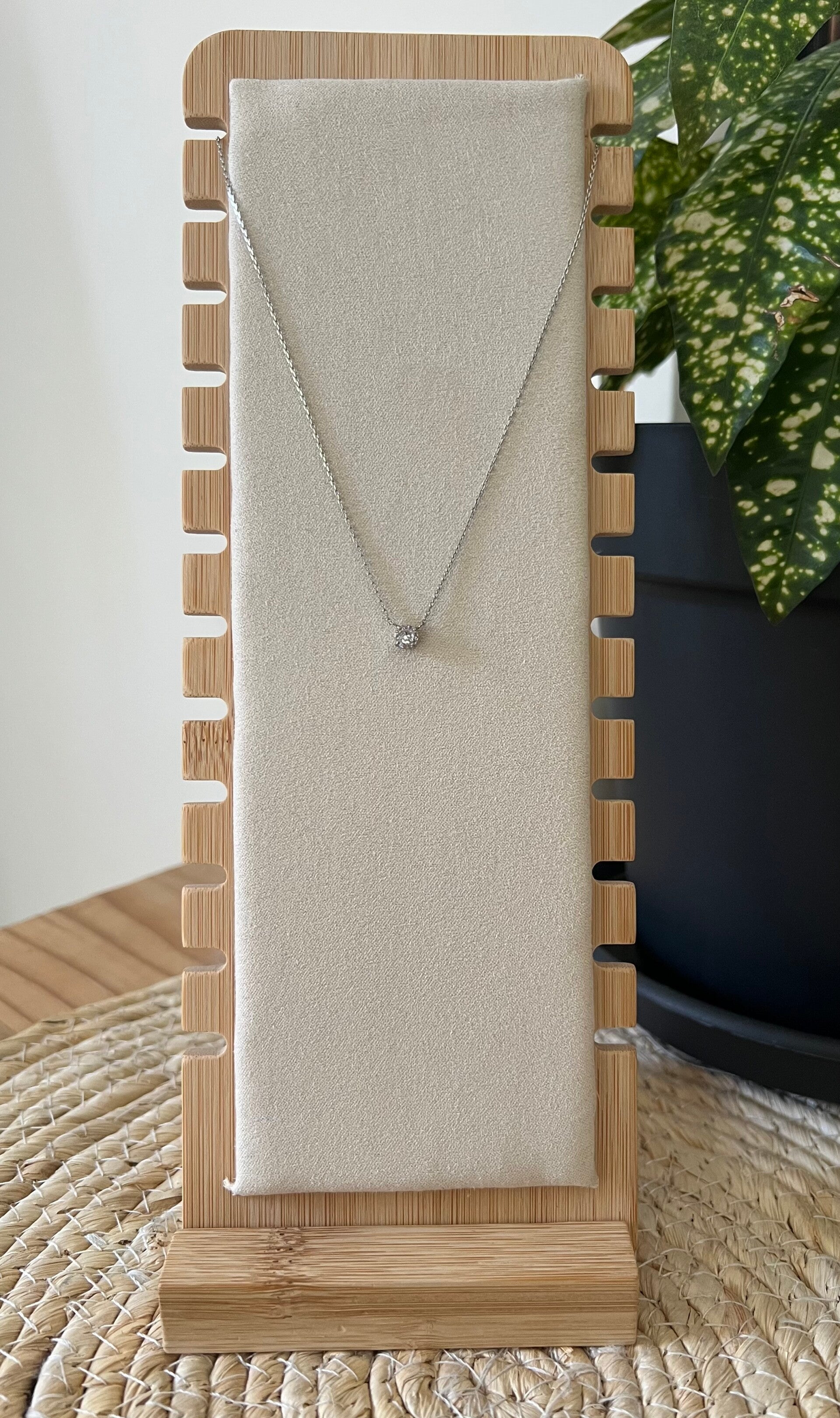 Collier fin argenté cristal