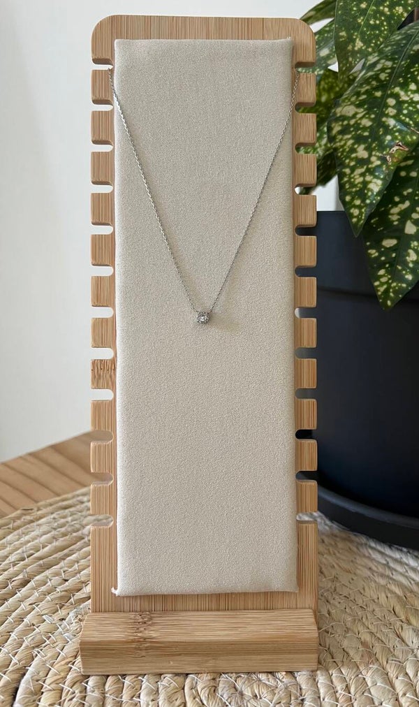 Collier fin argenté cristal