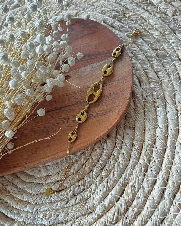 Bracelet grain de café - Doré