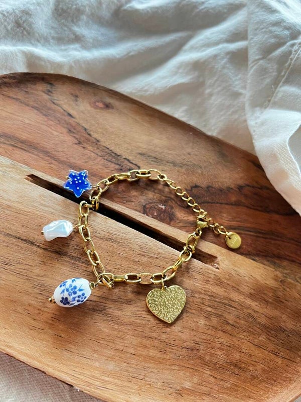 Bracelet charms - Cœur doré
