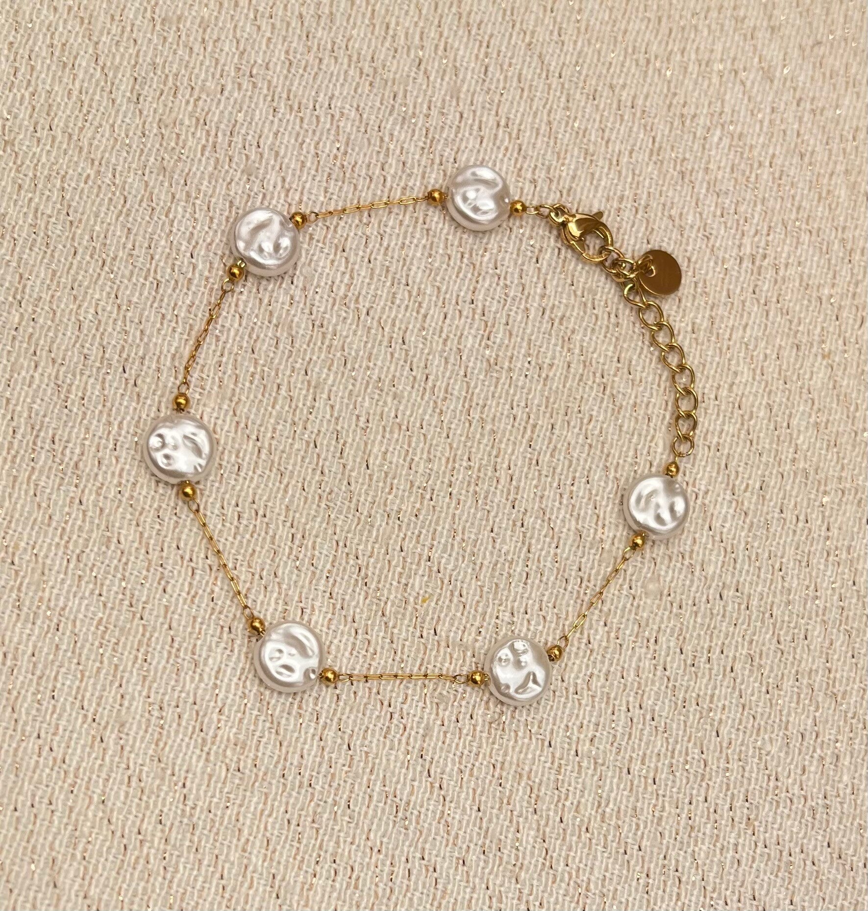 Bracelet perlé - Doré