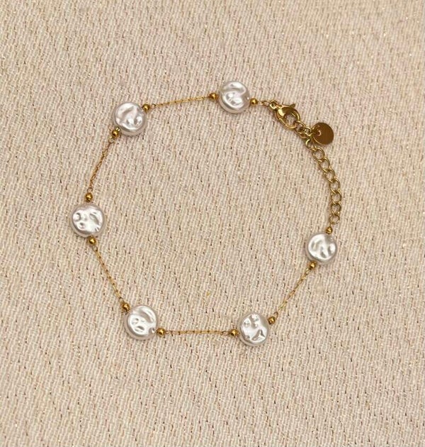 Bracelet perlé - Doré