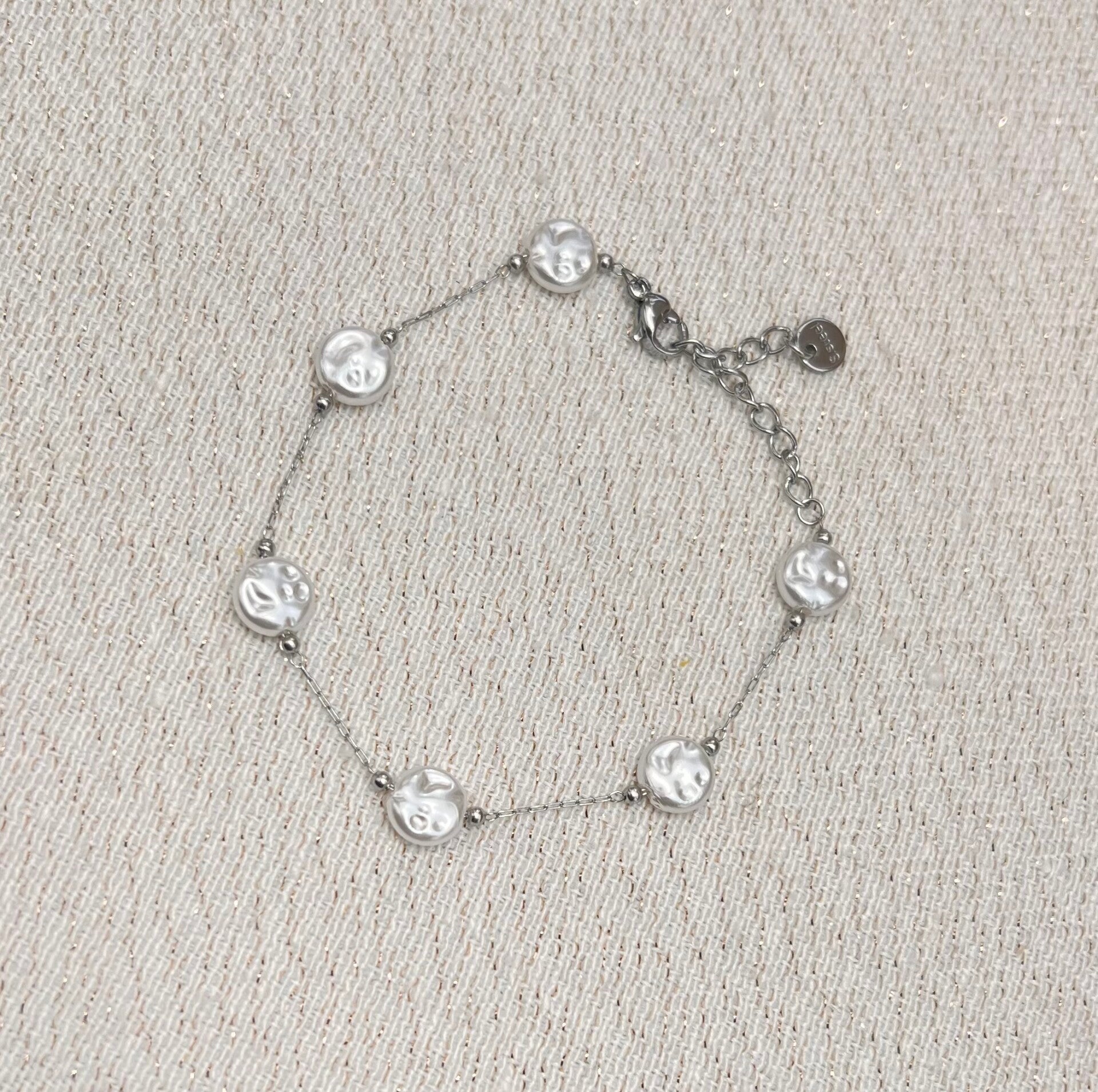 Bracelet perlé - Argenté
