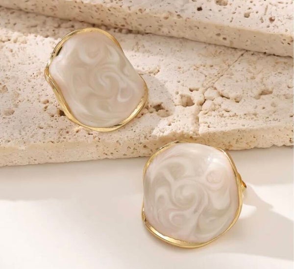 Boucles d’oreilles - Blanc albâtre