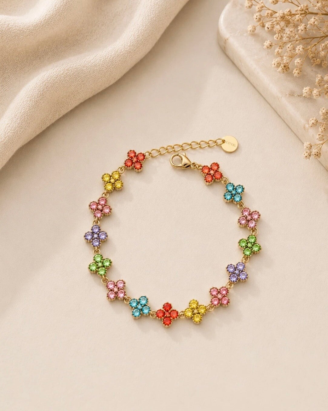 Bracelet trèfles - Multicolore