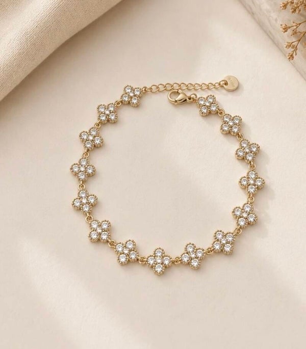 Bracelet trèfles - Blanc