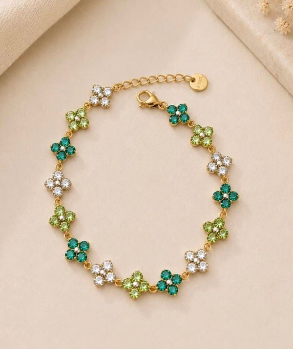 Bracelet trèfles - Vert