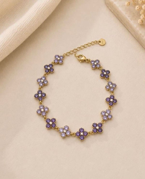 Bracelet trèfles - Violet