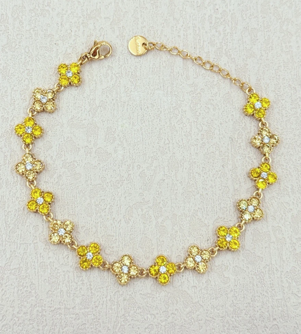 Bracelet trèfles - Jaune