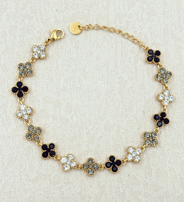 Bracelet trèfles - Noir