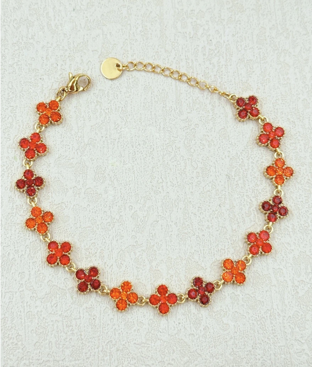 Bracelet trèfles - Rouge
