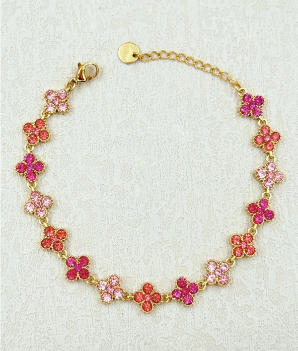 Bracelet trèfles - Trio rose