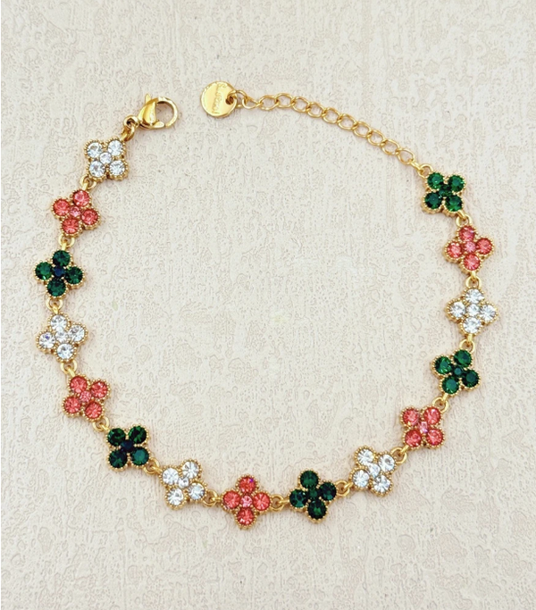 Bracelet trèfles - Vert foncé