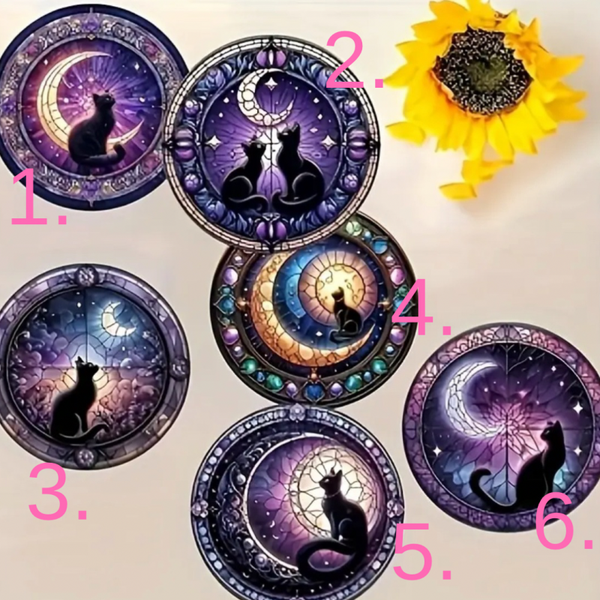 Onderzetters - Black cats purple moon (BCP)