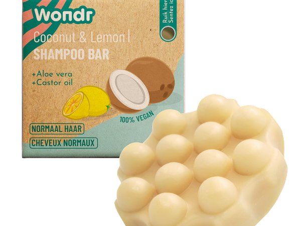 Wondr - Coconut & Lemon - Shampoo Bar 55gr (alle haartypes)