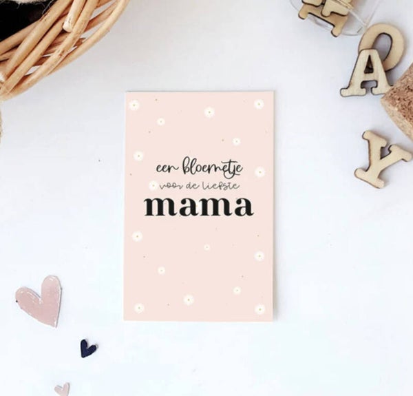 Mini kaartje - Een bloemetje voor de liefste mama