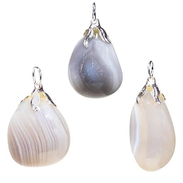 Kristal - Grijze Agaat - Edelsteenhanger