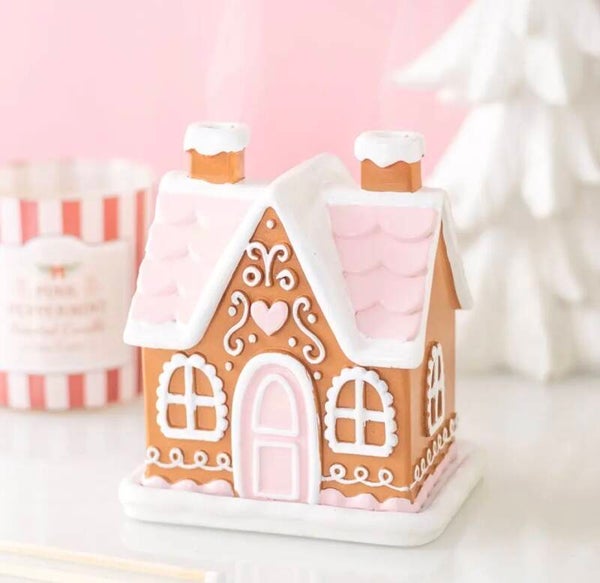 Pink Gingerbread House - Wierook Kegel Houder