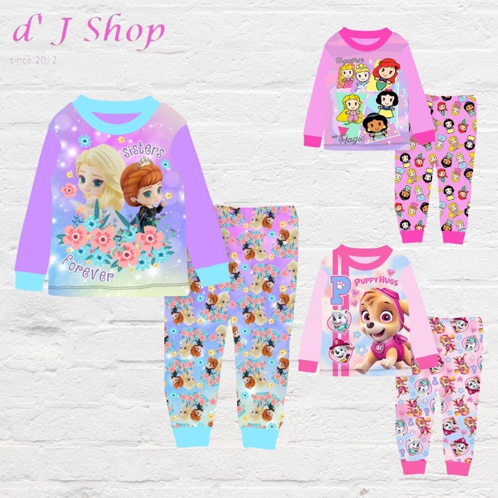 3 Years Old To 8 Years Old Pajamas Paw Patrol Pajamas Princess Pajamas Frozen Pajamas Kid's Sleepwear