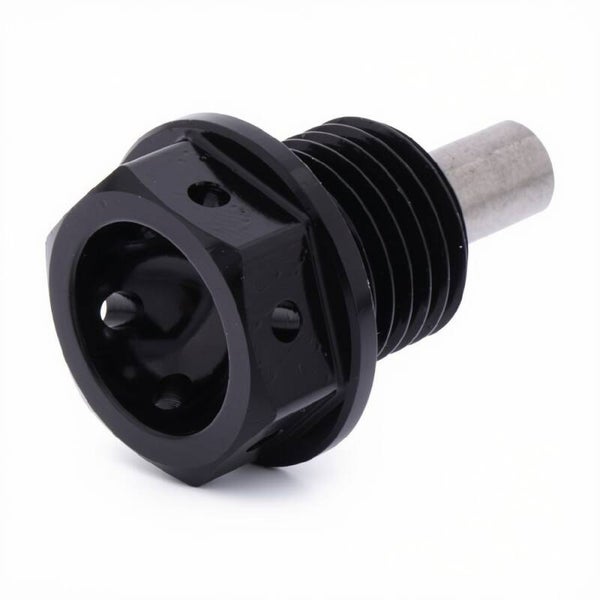 Aftap Plug M14 Zwart met Magneet Alu, JMP Bolt