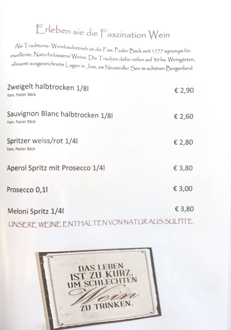 Speisekarte Michi's Strandbuffet St.Andrä Villach