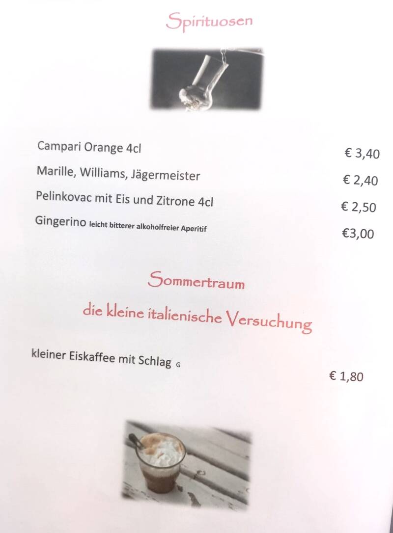 Speisekarte Michi's Strandbuffet St.Andrä Villach