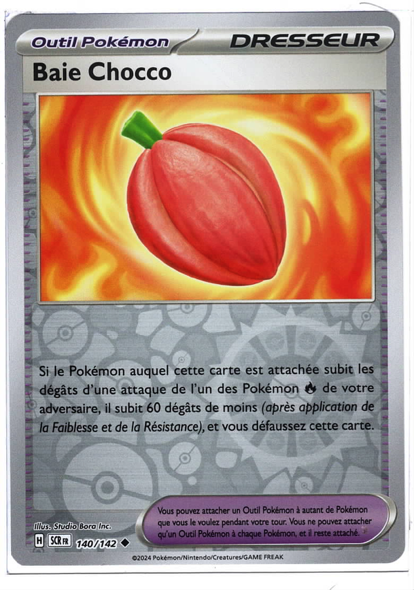 Carte Pokemon SCR fr 140/142 Baie Chocco - Outil Pokémon - Dresseur - Reverse